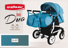 Carucior multifunctional pentru gemeni Duo Stars D07 (Turcoaz) Adbor foto