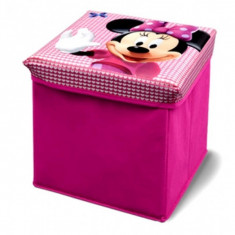 Taburet si cutie depozitare jucarii Disney Minnie Mouse Delta Children foto