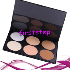 Trusa machiaj profesionala 6 culori Pudra Blush Iluminator Contur Concealer foto