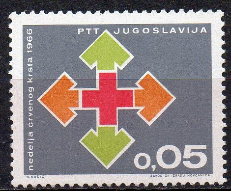 JUGOSLAVIA 1966, Crucea Rosie, serie neuzata, MNH