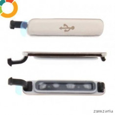 Capac mufa USB pt. Samsung Galaxy S5 silver gold ( dop incarcare usa usb ) foto