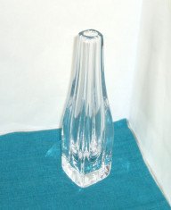 Vaza cristal masiv (24%PbO) hand made - design Nils Landberg, Orrefors Suedia foto