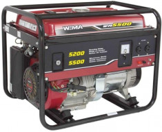Weima Generator WM-5500E, 5.2 kW, benzina, pornire electrica, cu roti foto