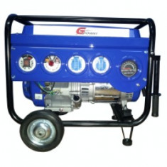 Gpower Generator GP6600EWH, 5.6 kW, 13 CP, benzina, start electric+baterie, cu roti foto