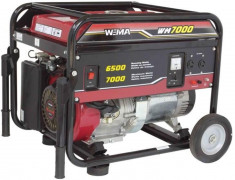 Weima WM-7000E, 6.5 kW, benzina, pornire electrica, cu roti foto