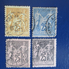 TIMBRE FRANTA LOT USED 1876-1878