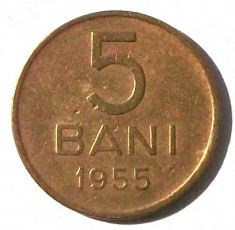 G5. ROMANIA RPR 5 BANI 1955, 2.4 g, Cu-Ni-Zn, 20 mm ** foto