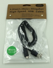 Cablu date retractabil 1,3 metri micro-USB foto