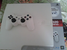 vand ps3 slim alb , playstation 3 , 320 gb,alb, ca nou,1 maneta,cutie foto