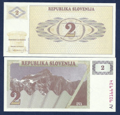 SLOVENIA 2 TOLARI TOLARJA 1990 UNC [1] P-2a , necirculata foto