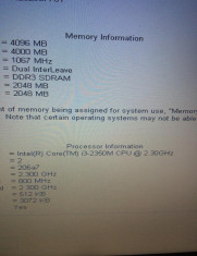 Procesor laptop/notebook Intel i3 - 2350M 2.30Ghz Gen 2 SR0DN Socket G2 foto