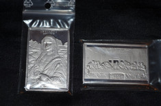 SET - 2 LINGOURI - ARGINT 925 - LEONARDO DA VINCI - Gioconda + Cina - 100g. ! foto