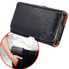 Husa neagra piele lungime 16,5 cm latime 8 cm atasare la curea Samsung iphone