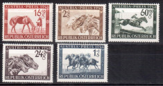 AUSTRIA 1946, Fauna - Cai, Sport -Hipism, serie neuzata, MNH foto