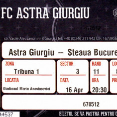 Bilet meci fotbal ASTRA GIURGIU - STEAUA BUCURESTI 16.04.2016