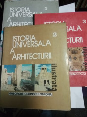 ISTORIA UNIVERSALA A ARHITECTURII - Gheorghe Curinschi VORONA - 3 volume foto