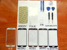 Sticla +Ustensile +Adeziv Samsung GALAXY S4 Alb rosu Negru Albastru geam display foto