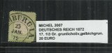 DEUTSCHES REICH 1872 - 17.1/3 - MICHEL 2007, Stampilat