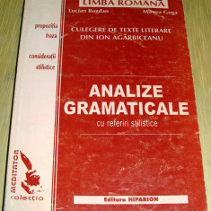 ANALIZE GRAMATICALE - Culegere de texte literare din Ion Agarbiceanu