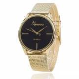 Ceas unisex model GENEVA SIMPLY gold clasic + cutie simpla cadou