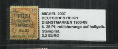 DEUTSCHES REICH DIENSTMARKEN 1903 - 05 - 6,25 Pf - MICHEL 2007 foto