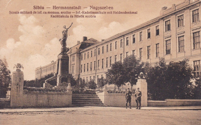 SIBIU SCOALA MILITARA DE INFANTERIE CU MONUMENTUL EROILOR CIRC. NOV. *927