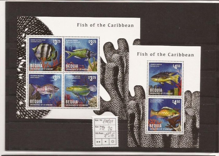 Bequia - Caribbean peste - 878/81+bl.96