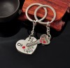 Breloc Chei I LOVE YOU - Inimă + Cheie, Set 2 Bucăți, Cuplu, Cadou Bărbați/Femei, Aliaj Zinc