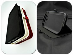 Husa FlipCover Stand Magnet Apple iPhone 4 / 4S Negru foto