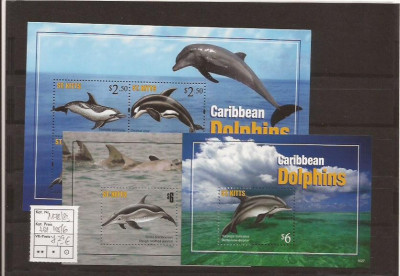 St. Kitts - dolphins - 1178/83+bl.105/6 foto