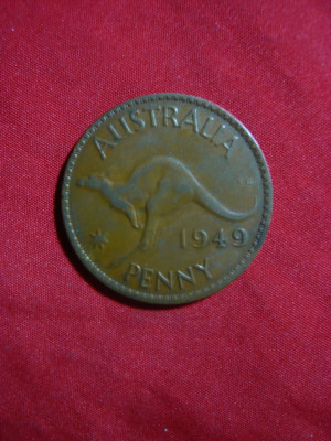 Moneda 1 pence 1949 Australia - Cangur , bronz , cal.XF foto