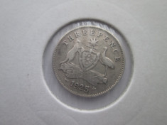 Australia 3 pence 1925 argint foto