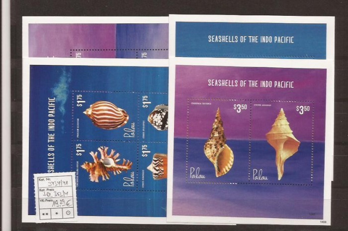 Palau - seashells - 3434/41+bl.303/4