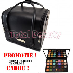 Geanta cosmetica Fraulein38 Germania Black+ CADOU Trusa 24 Culori foto