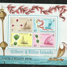 V 9 - VAPOARE,NAVE - GILBERT&ELLICE ISLANDS - BLOC NESTAMPILAT