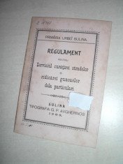 PRIMARIA URBEI SULINA, REGULAMENT PENTRU SERVICIUL CURATENIEI,1909 foto