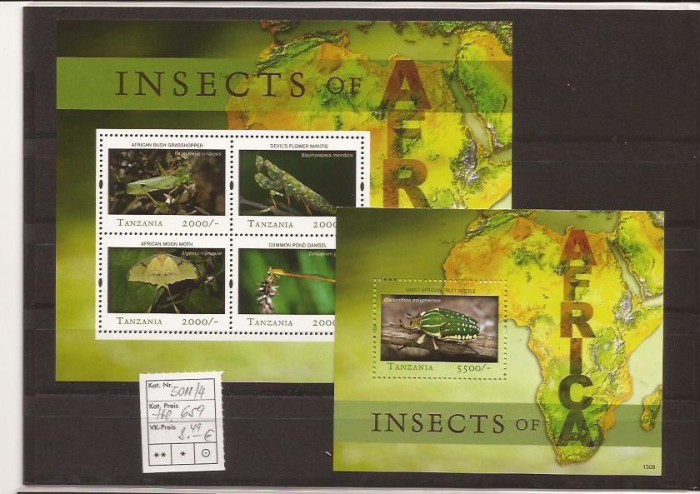 Tanzania - Insekte - 5011/4+bl.659