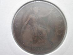 Marea Britanie 1 penny 1918 foto