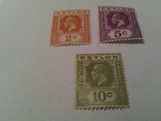 anglia/colonii/ceylon/regele george/ 3 v. MH foto