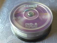 Set 25 PACK DVD - R marca Davio, 4,7 GB, 8 x max speed / 120 min,NOU SIGILAT