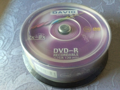 Set 25 PACK DVD - R marca Davio, 4,7 GB, 8 x max speed / 120 min,NOU SIGILAT foto