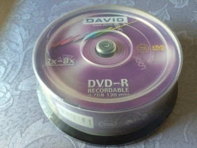 Set 25 PACK DVD - R marca Davio, 4,7 GB, 8 x max speed / 120 min,NOU SIGILAT foto