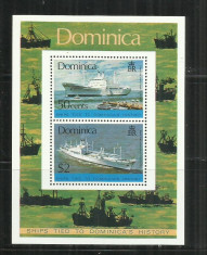 V 38 - VAPOARE, NAVE - DOMINICA - BLOC NESTAMPILAT, MNH foto