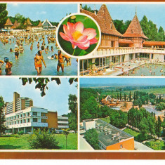 CPI (B7129) CARTE POSTALA - BAILE FELIX. MOZAIC: STRANDUL, HOTEL APOLLO, NUFARUL