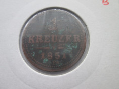 Austria 1 kreuzer 1851(B) foto