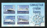 V 83 - VAPOARE, NAVE - GIBRALTAR - BLOC NESTAMPILAT, MNH