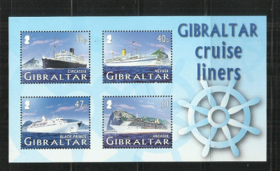 V 83 - VAPOARE, NAVE - GIBRALTAR - BLOC NESTAMPILAT, MNH foto