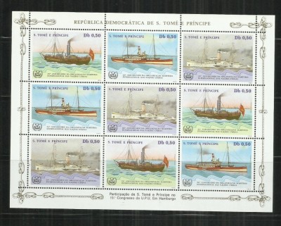 V 45 - VAPOARE, NAVE - SAO TOME E PRINCIPE - BLOC NESTAMPILAT, MNH foto
