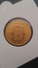 E.001 - OLANDA - 10 GULDEN 1932 - MONEDA AUR foto