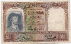 SPANIA 500 PESETAS 1931 U foto